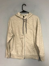 Eddie Bauer Women's Sweatshirt Hoodie Full Zip Light Gray Long Sleeve Size Small