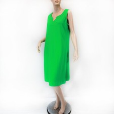 Talbots Plus Green 100% Cotton Sleeveless V-Neck Midi Dress, Size 0X