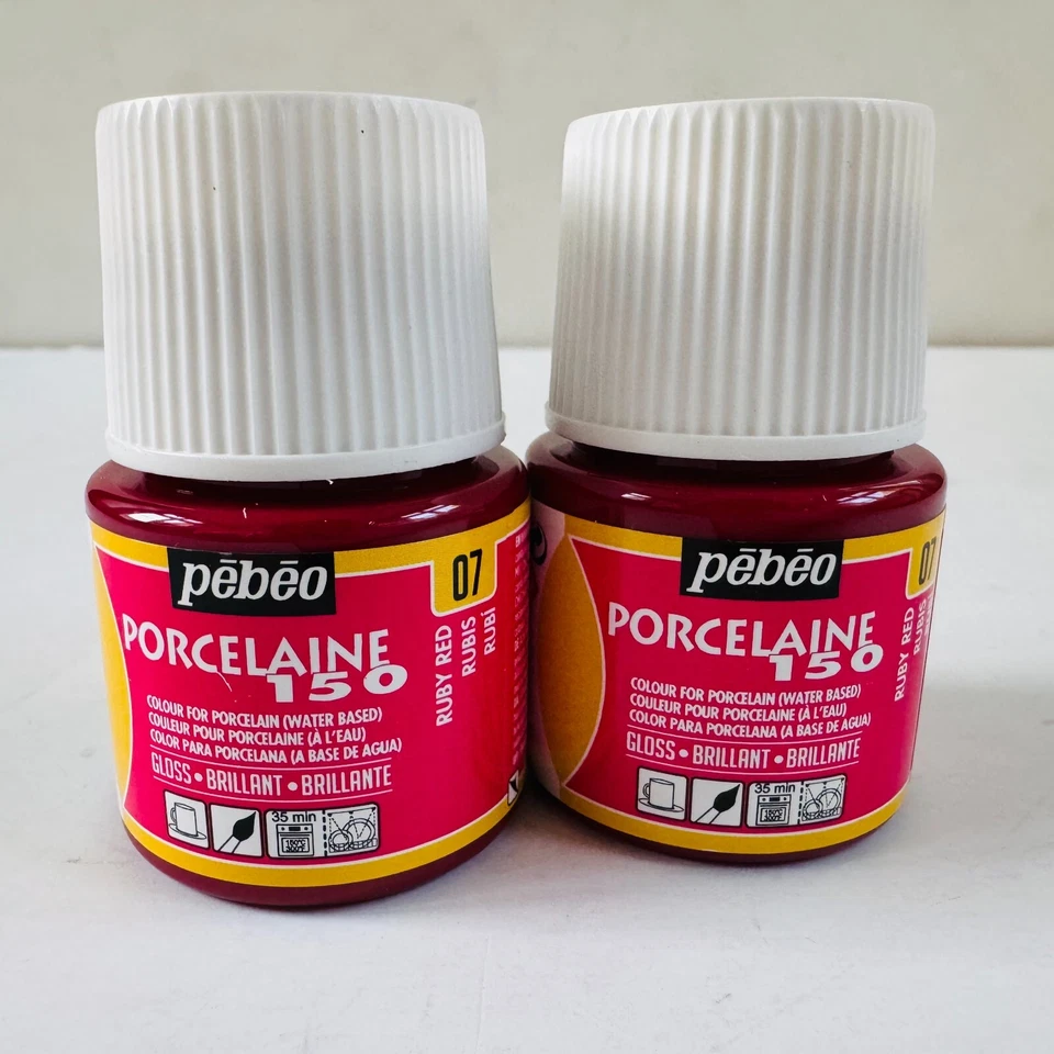 Pebeo PORCELAINE 150 Permanent Porcelain Ceramic Paint 45ml Set of 2 - Image 3 of 4