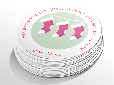 Personalisierte runde Aufkleberetiketten Weihnachten, individuelle Sticker