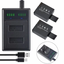 2X Battery + USB Dual Charger For SJCAM SJ4000 SJ5000 M10 SJ6000 SJCAM  SJ9000