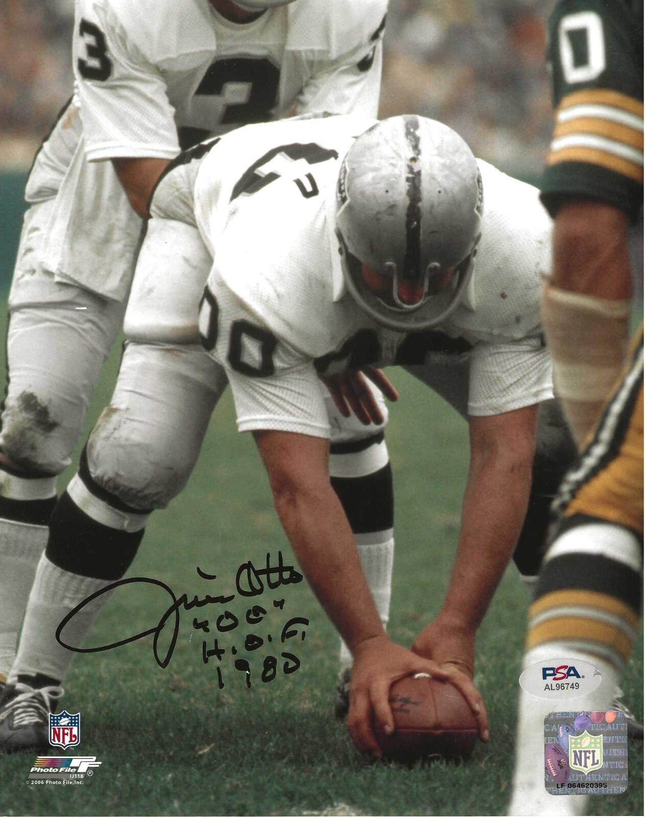 jim otto Autographed Signed Oakland Raiders 8x10 Photo PSA 