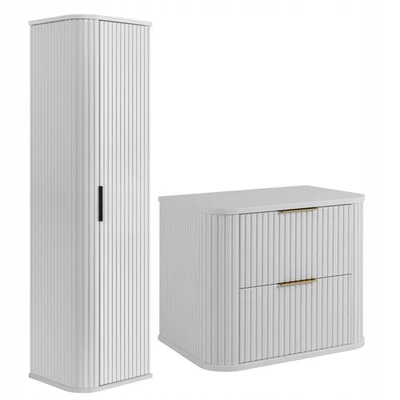 Ensemble meuble sous-lavabo ELEGANCE 60 cm blanc + armoire murale - Photo 1/4