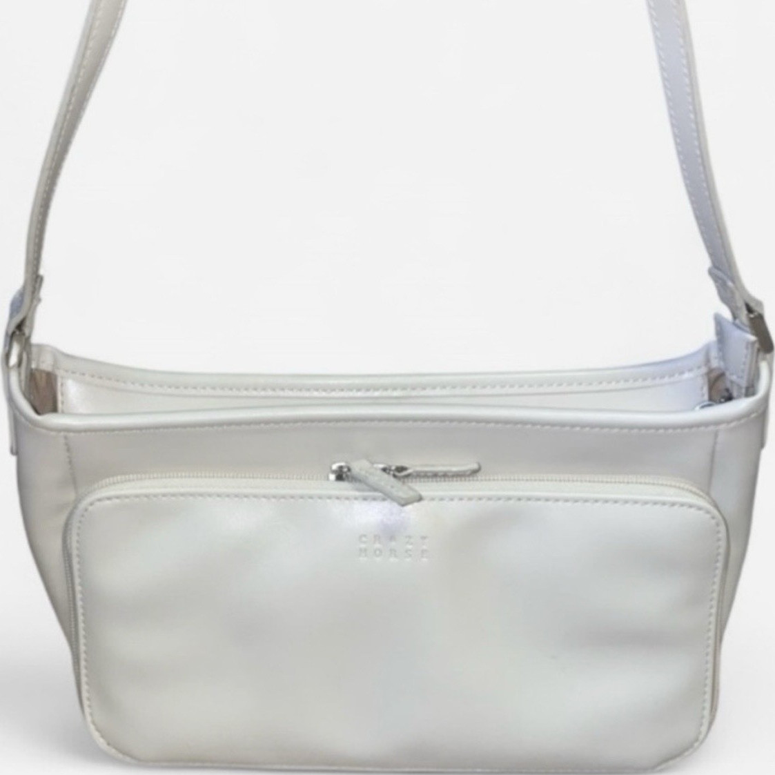 Crazy Horse by Liz Claiborne Beige Zip Shoulder Bag