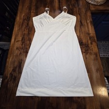 VTG Lorraine Union made Butter Yellow Nylon Nightly Slip Nightgown/Dress Sz 34