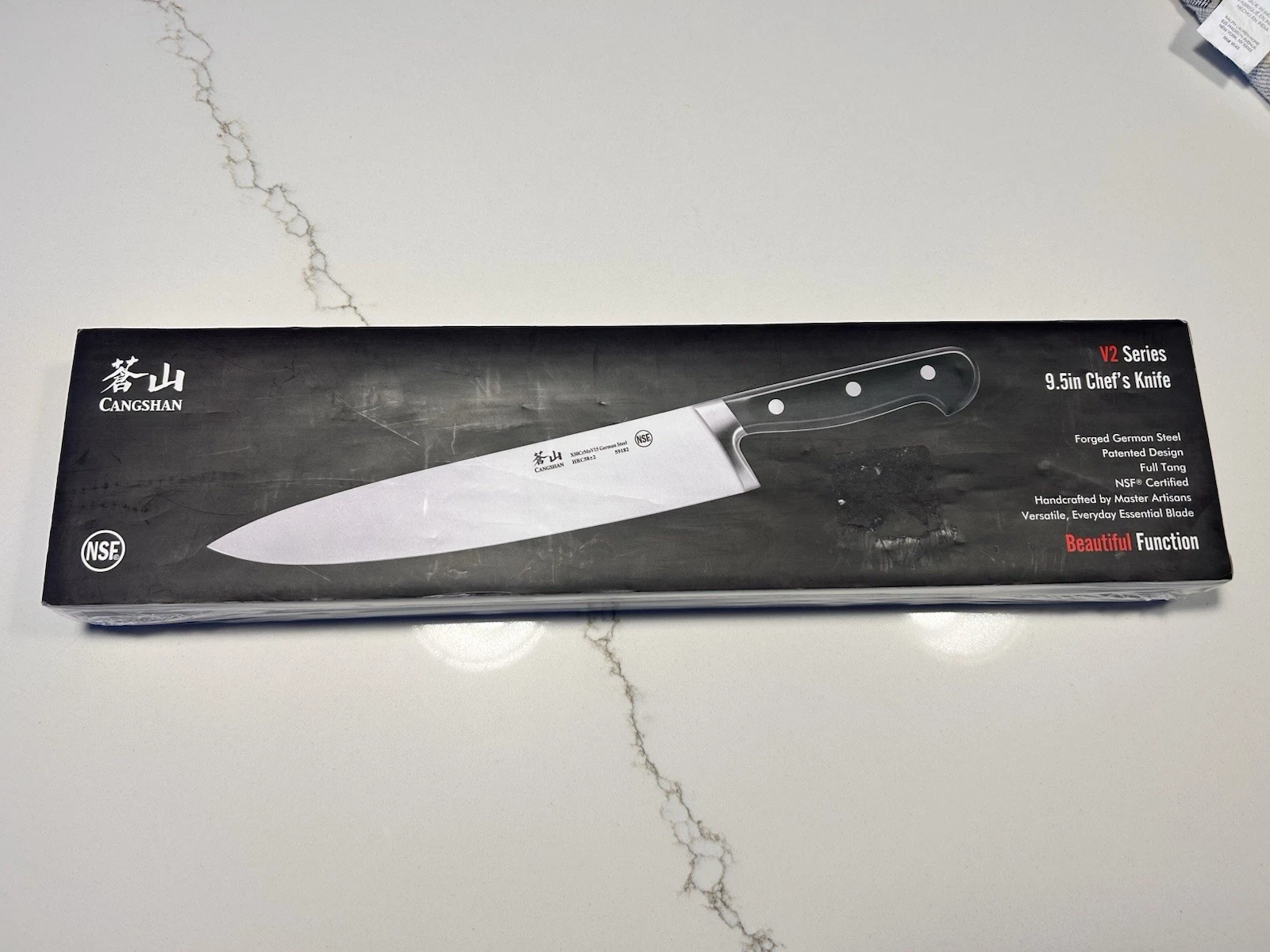 Cangshan V2 Series 59182 German Steel Forged Chef's Knife, 9.5-Inch