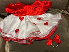 Build A Bear Dress With Red Hearts And Matching Bow