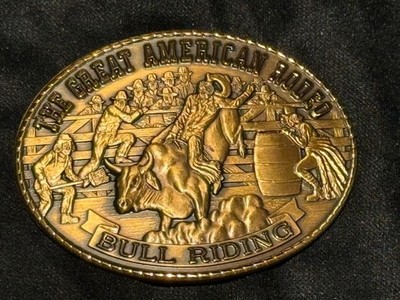 1988 Great American Rodeo Bull Riding Belt Buckle FIRST ISSUE Numbered