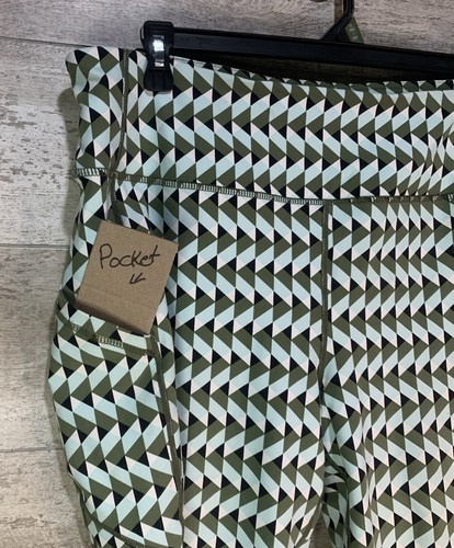 Torrid 3X Damen Trainingshose Rautengrün Muster Liege Leggings Taschen - Bild 9 von 12