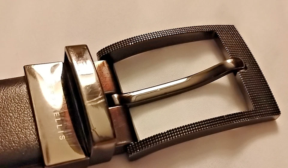 PERRY ELLIS Men's Belt Size 34 Black Belt Bonded Leather - Image 2 of 4