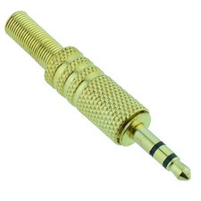 Image of 3.5mm Stereo Jack Gold Audio Jack Plug Connector Adapter