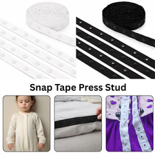 Snap Tape Press Stud Fasten Popper Craft Ribbon Trim 18mm Fastener Tape Sewing