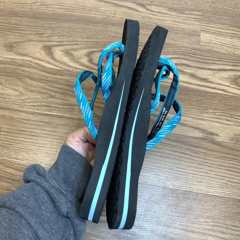 Sandalias chanclas Teva Mush para mujer 10 azul turquesa con tiras 6840 B Foto 3 de 4