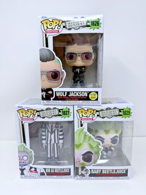 Beetlejuice Series 4 Funko Pop! Set (3) Baby Wolf Jackson BOB W/PROTECTORS