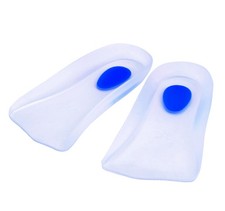 Heel Cups Plantar Fasciitis Inserts-3/4 Length Men 10.5-12.5, Transparent