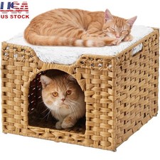 Sturdy Cat Bed W/ Metal Frame Cozy Indoor Cat Hideout Comfortable Lounge Space