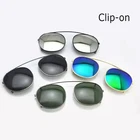 Polarized Clip On Sunglasses Oval UV400 Vintage Metal Frame Outdoor Wear