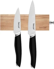 Hecef® 6in Wood Knife Strip for Wall Strong Magnetic Knife Holder Rack Organizer