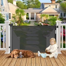 Weatherproof Outdoor Retractable Gate for Dogs with No Rust Stainless Steel S...
