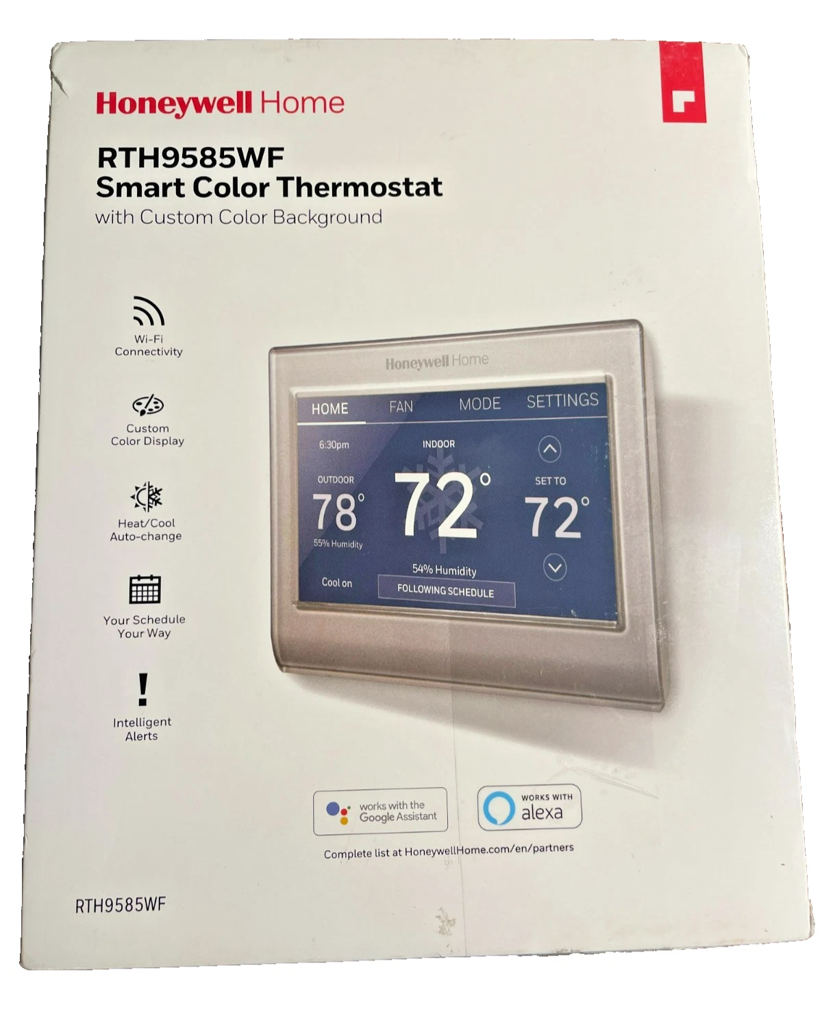 Honeywell Home RTH9585WF1004 Wi-Fi Smart Thermostat - Silver HVAC