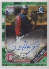 2019 Bowman Chrome HTA Green Atomic Refractor 19/99 Sam Hentges Auto a8r