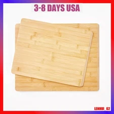 2pc Reversible Bamboo Cutting Board Set Natural - Figmint™