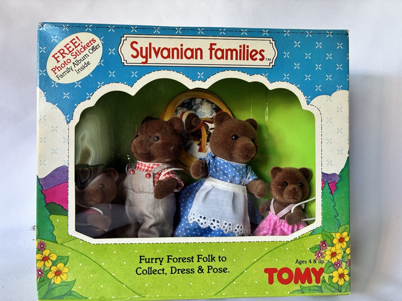 Vintage Sylvanian Families Tomy Timbertop Bear Family Calico Critters Forest