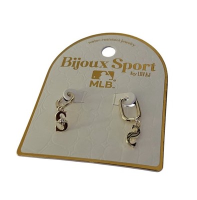 Seattle Mariners Gold Plated Logo Earrings Bijoux Sport by Luv Aj