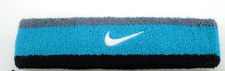 Nike Swoosh HeadBand Adult Dri-Fit Cool Grey/Teal Nebula/Black