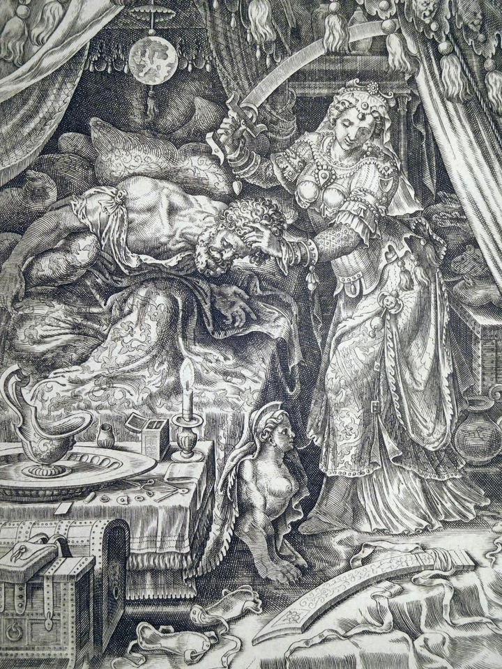 Kupferstich, Judith und Holofernes, M. van Heemskerck(/ P. Galle, 1564, N H 212 - Bild 2 von 4