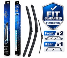 For Fiat Doblo 2010-2024 Front Rear Windscreen Wiper Blades x3 24"16"15"