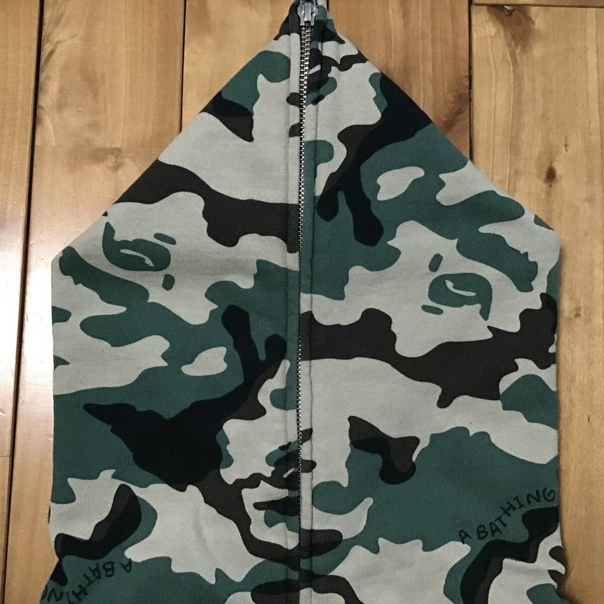 2XL College Logo Woodland camo Full Zip Hoodie a bathing ape