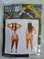 Soft Love Naughty Nurse Bodysuit Costume w/ Headband One Size White/Red