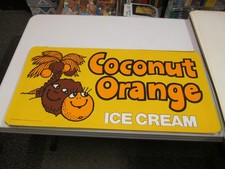 Baskin Robbins ice cream 1973 store poster sign COCONUT ORANGE fruit tree