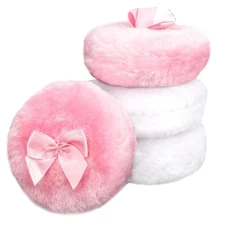 Large Fluffy Powder Puff Set of 4 Ultra Soft Face and Body Makeup Puff Washable