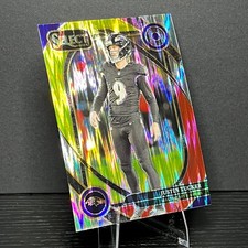 2024 Panini Select - Club Level Justin Tucker #274 Red & Yellow Shock Prizm