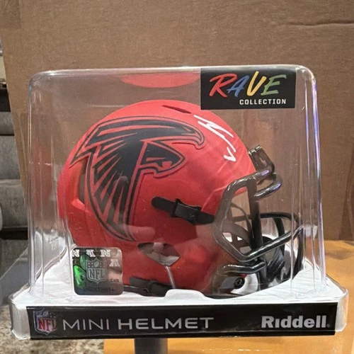 BIJAN ROBINSON  Autographed RAVE Collection NFL Mini Helmet Beckett Auth