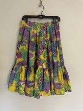 Vintage Handmade By Jan Gentilella Flare Tiered Polka Dot Tie-Dye Skirt. M/L.