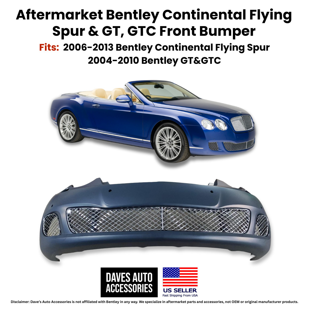 Aftermarket OE Style Facelift Front Bumper Cover Fits Bentley GT & GTC 2004–2010