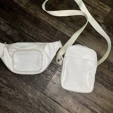 Supreme Lacoste Shoulder And Waist Bag White Leather Collab Yellowed Straps