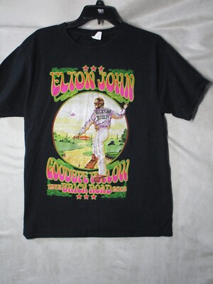 Elton John Goodbye Yellow Brick Road 2014 World Tour T-Shirt Size Medium