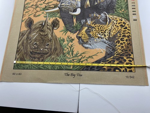 Gobelin Nadelspitze Wandteppich Leinwand Elefant Löwe 20 x 27 Zoll Rom 10 Stück - Bild 3 von 5