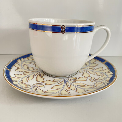 CHRISTOFLE Porcelaine Oceana Bleu KAFFEETASSE mit Untere ungenutzt  Micro Gold