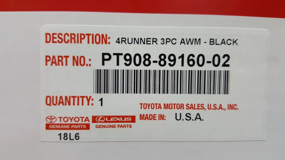 Juego de 3 alfombrillas para todo clima Toyota 4Runner 2013-2022 OEM PT908-89160-02 Foto 3 de 4