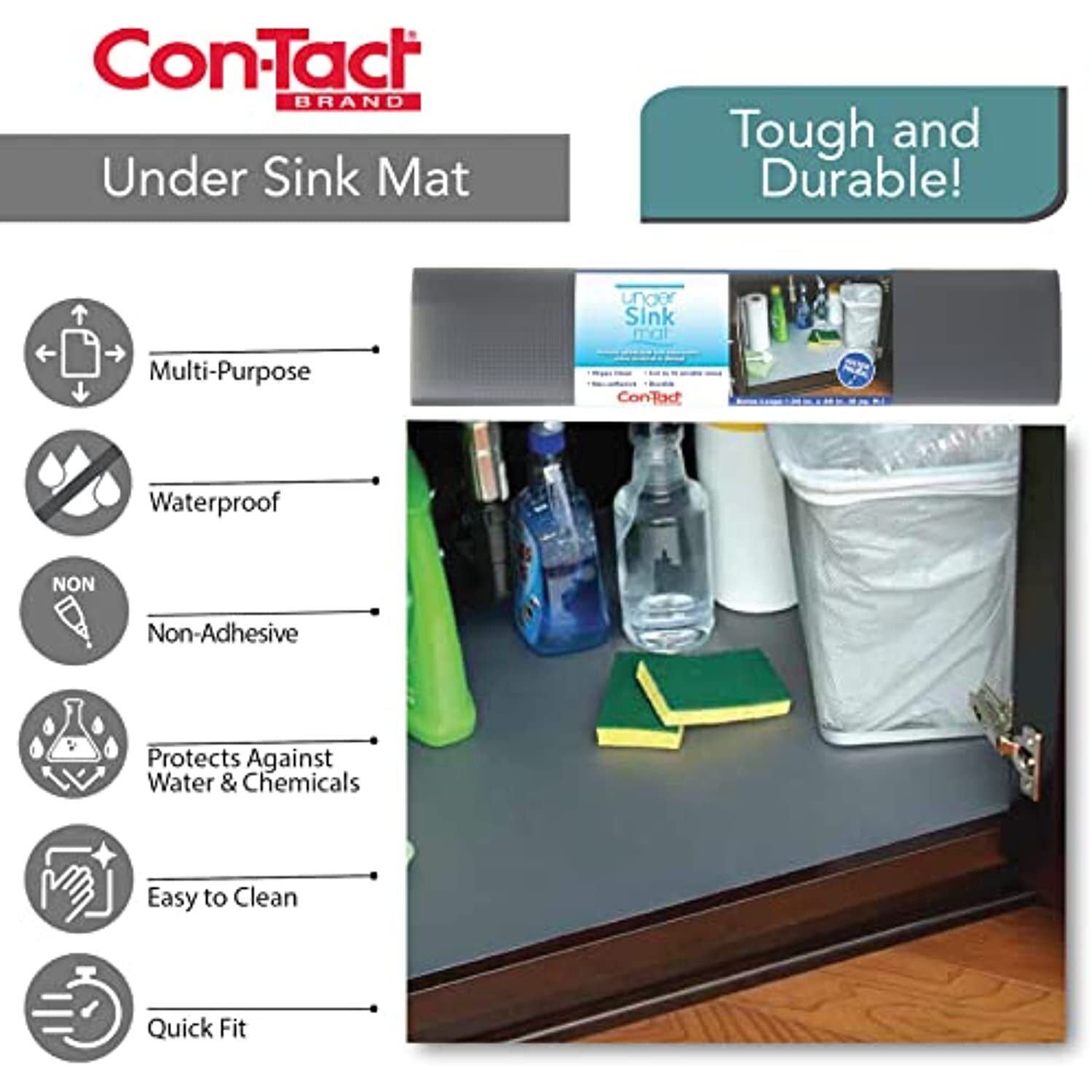 ConTact Waterproof Protective Liner for Under Kitchen Sink, Bathroom