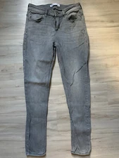 WOMENS SIZE 26 ZARA GRAY HIGH WAIST STRAIGHT JEANS