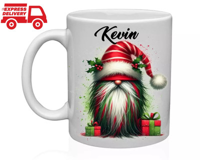 Gnome Gonk Personalised Christmas Mug secret Santa,stocking filler Gift,11-15OZ