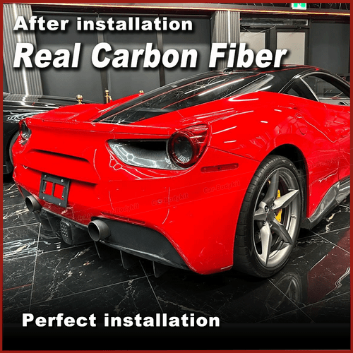 For Ferrari 488 GTB Spider Real Carbon Rear Fog Tail Light Surround Cover 15-17 - Picture 4 of 12