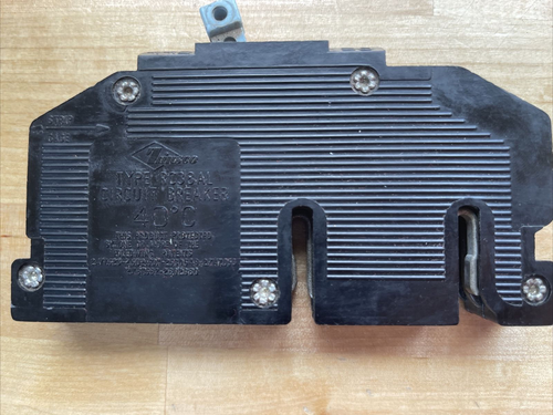 Zinsco Type RC38AL 2-Pole 20 Amp Thin Circuit Breaker – Refurbished, 120V AC, Black