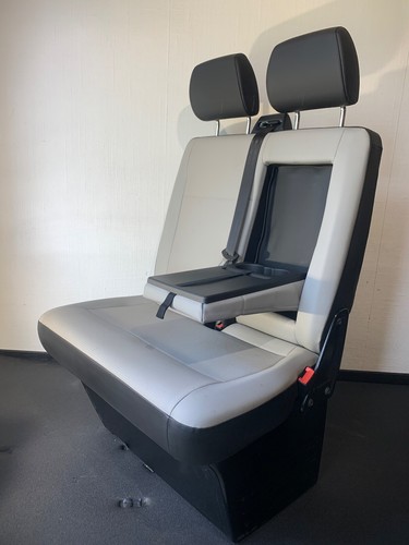 VW T5 T6 T6.1 Sitzbank Beifahrer Doppelsitzbank Kunstleder Bank Sitz Caravelle - Bild 4 von 12